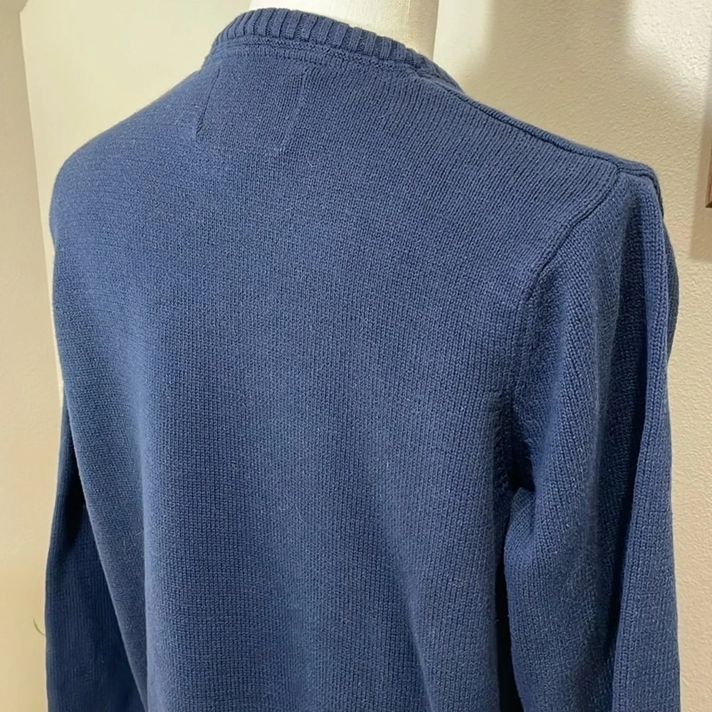 Eddie Bauer Chunky Dad Grandpa Sweater Unisex Men Women Navy Blue Size Large - Picture 6 of 10